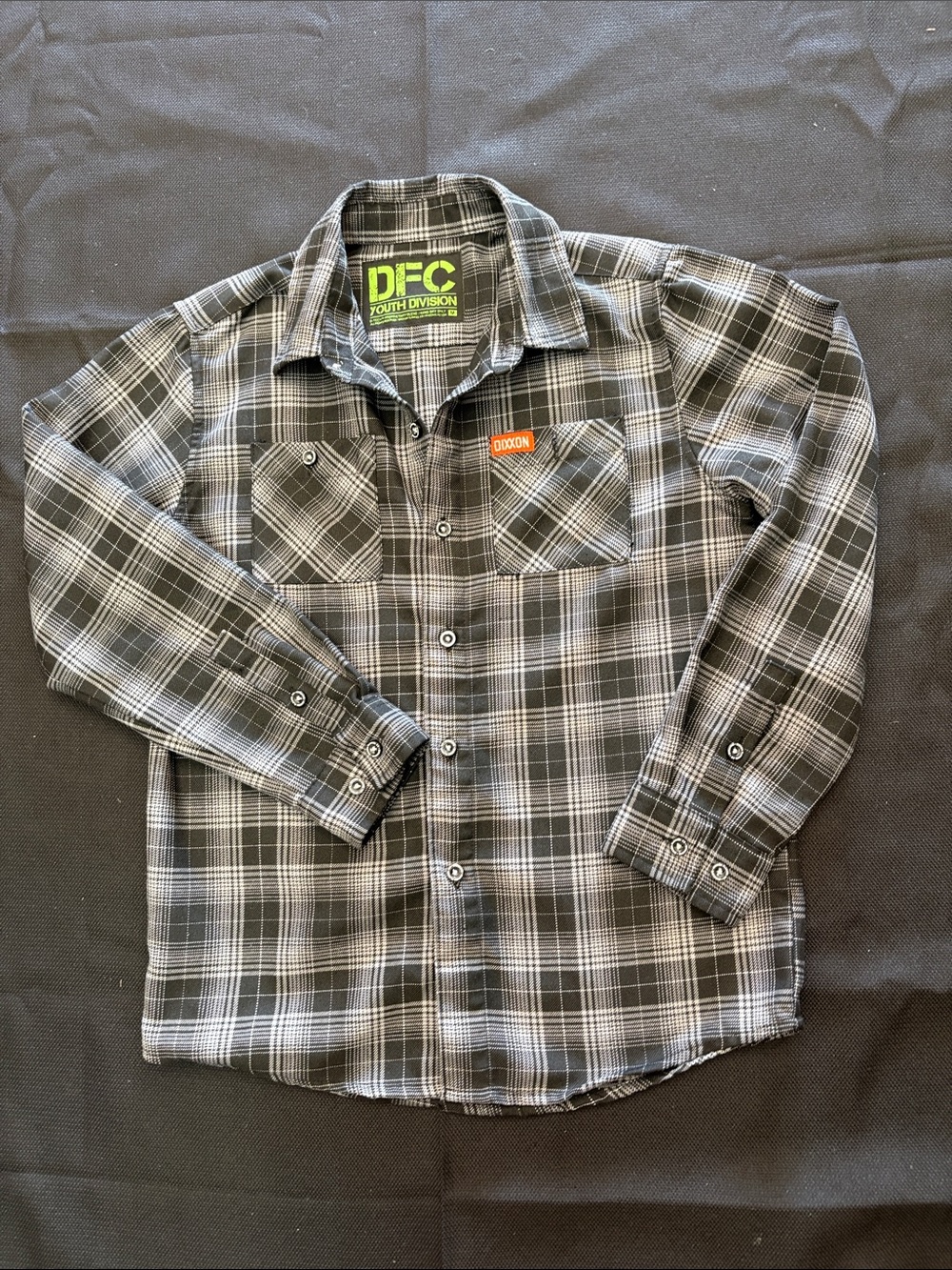 DIXXON Black & Gray Plaid Kids Button-Up Shirt
